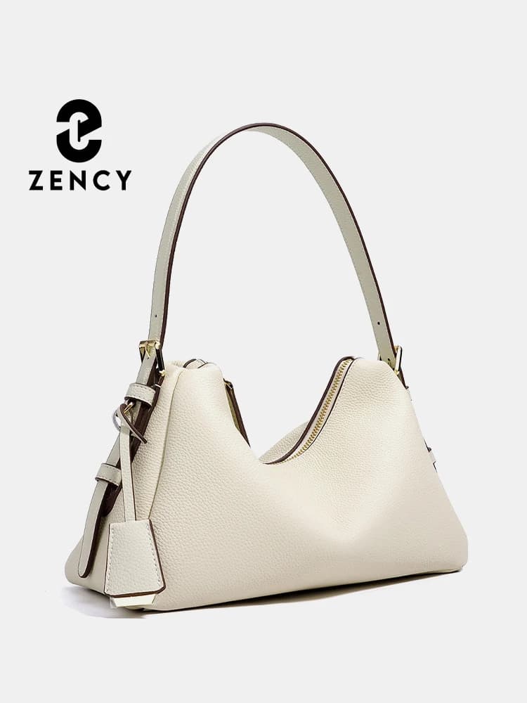 Borsa a Spalla Hobo da Donna Zency in Vera Pelle Morbida, Borsa a Mano di Lusso Designer 2026 in Pelle Naturale, Borsa Sottospalla per Pendolari