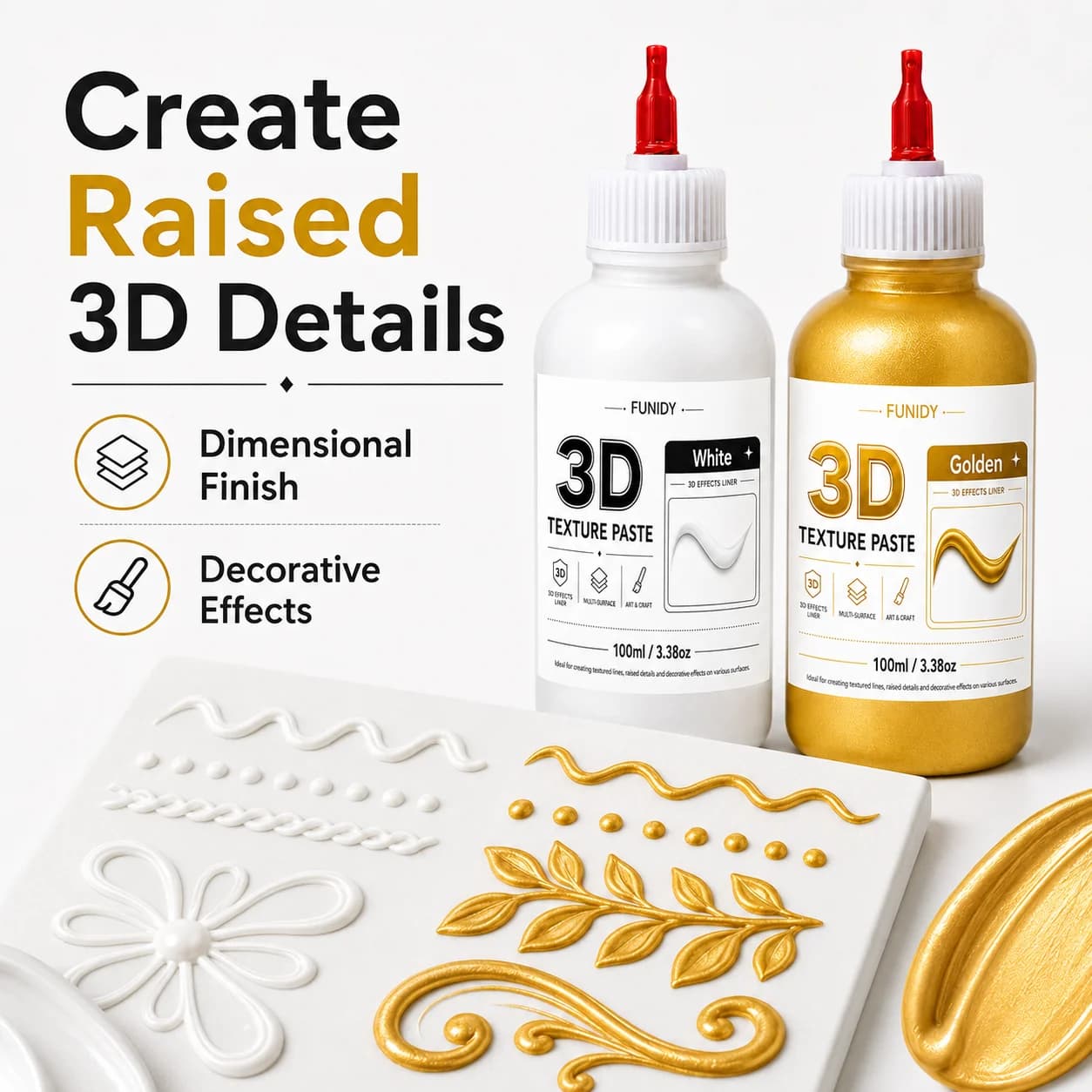 100ml 3D Texture Paste, Suitable for Painting on Various Surfaces, Acrylic Paint, Multiple Color Options