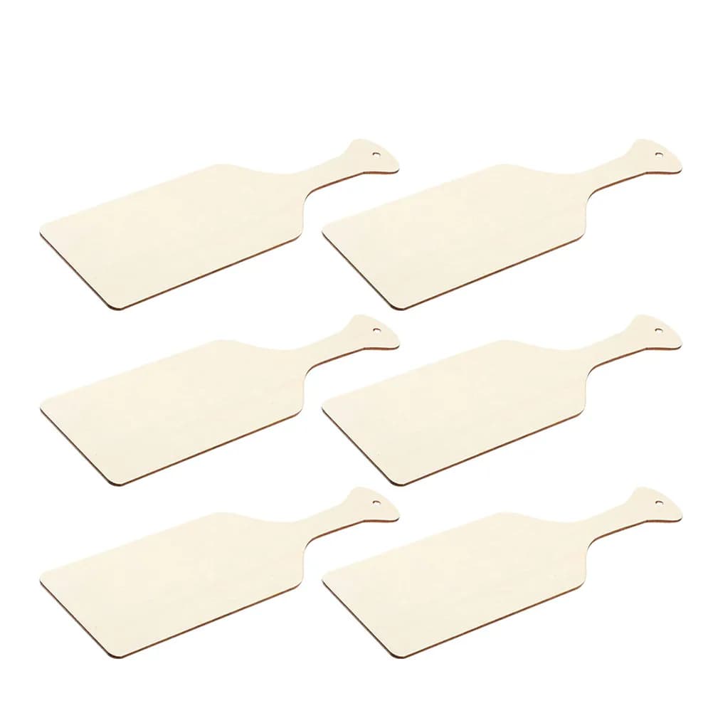 6Pcs Mini Wooden Paddle Cutting Boards Blank Wood Craft Boards for DIY Kitchen Serving Decorative Use Wood Paddles