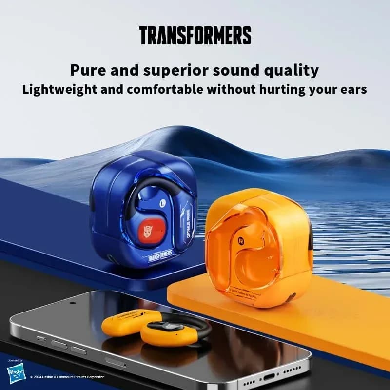 TRANSFORMERS TF-T18 Auricolari Wireless alla Moda con Gancio per Orecchio, Cuffie Stereo HIFI, Auricolari Sportivi per Musica, Lunga Durata, Ideali come Regalo