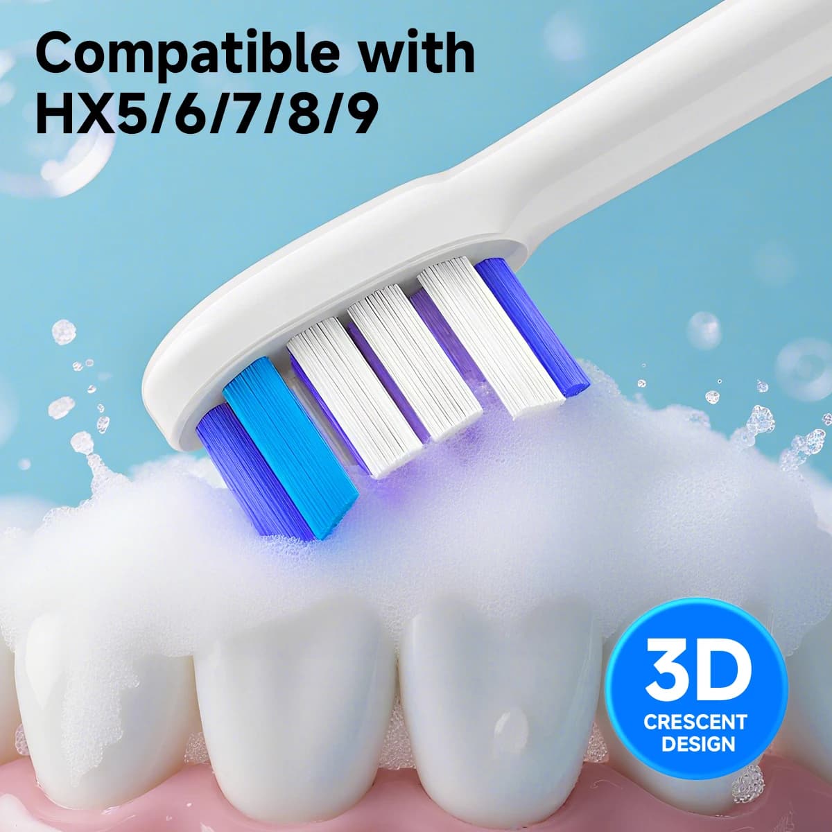 4/8 spare heads compatible with Philips Sonicare DiamondClean HX5/HX6/ series HX9 HX6064 electric toothbrush heads