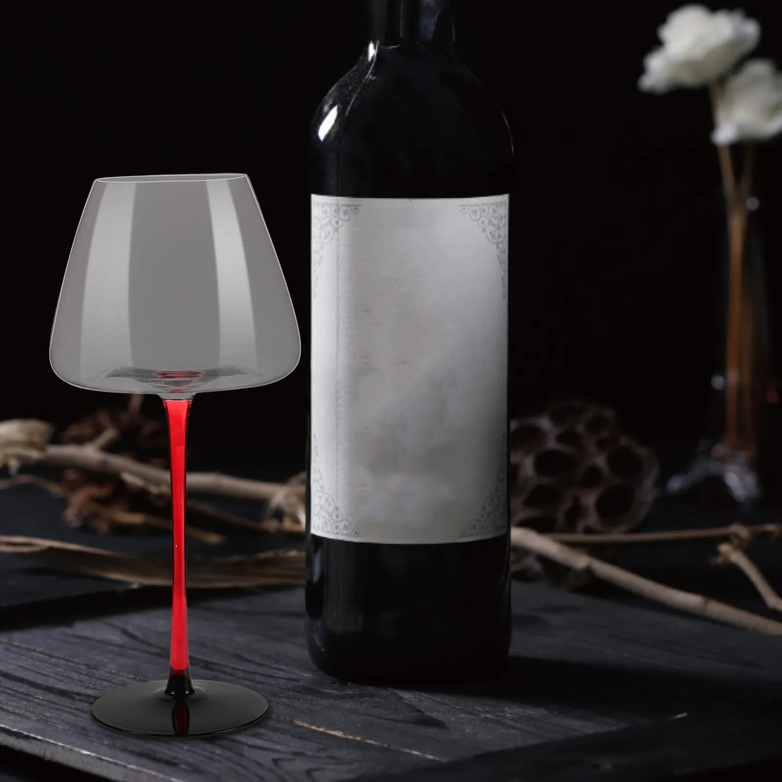 Calici da Vino Borgogna con Stelo Lungo, 710ml, in Cristallo, Eleganti con Impugnatura Comoda, per Degustazione e Feste