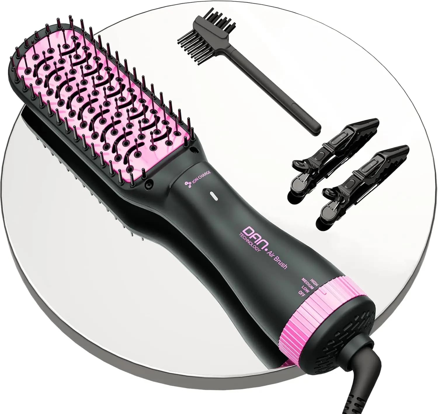 Spazzola per lo styling dei capelli 3-in-1: Asciugacapelli, Piastra e Spazzola Lisciante con Spina di Sicurezza ALCI