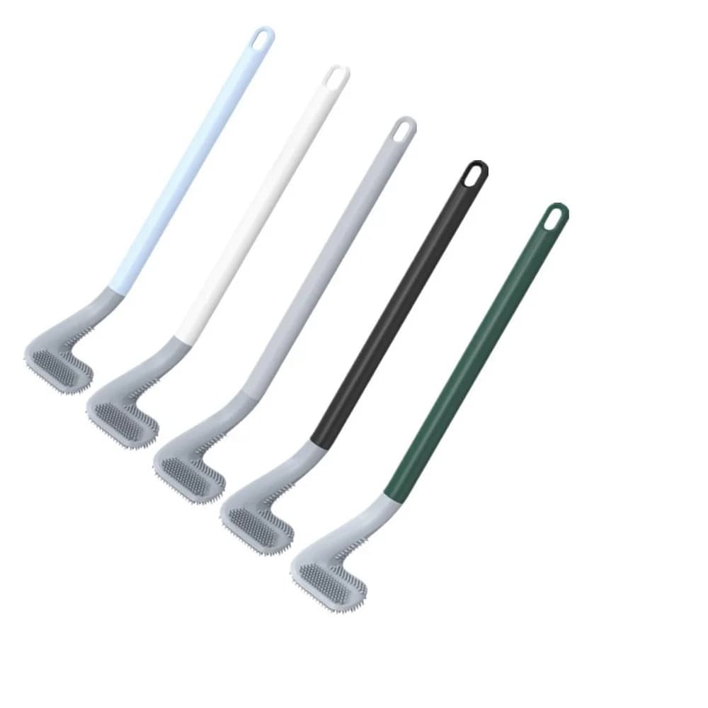 Scopino per wc con testa in Silicone per mazze da Golf da bagno a forma di manico lungo con foro per supporto a parete spazzole per wc pulizia senza cuciture