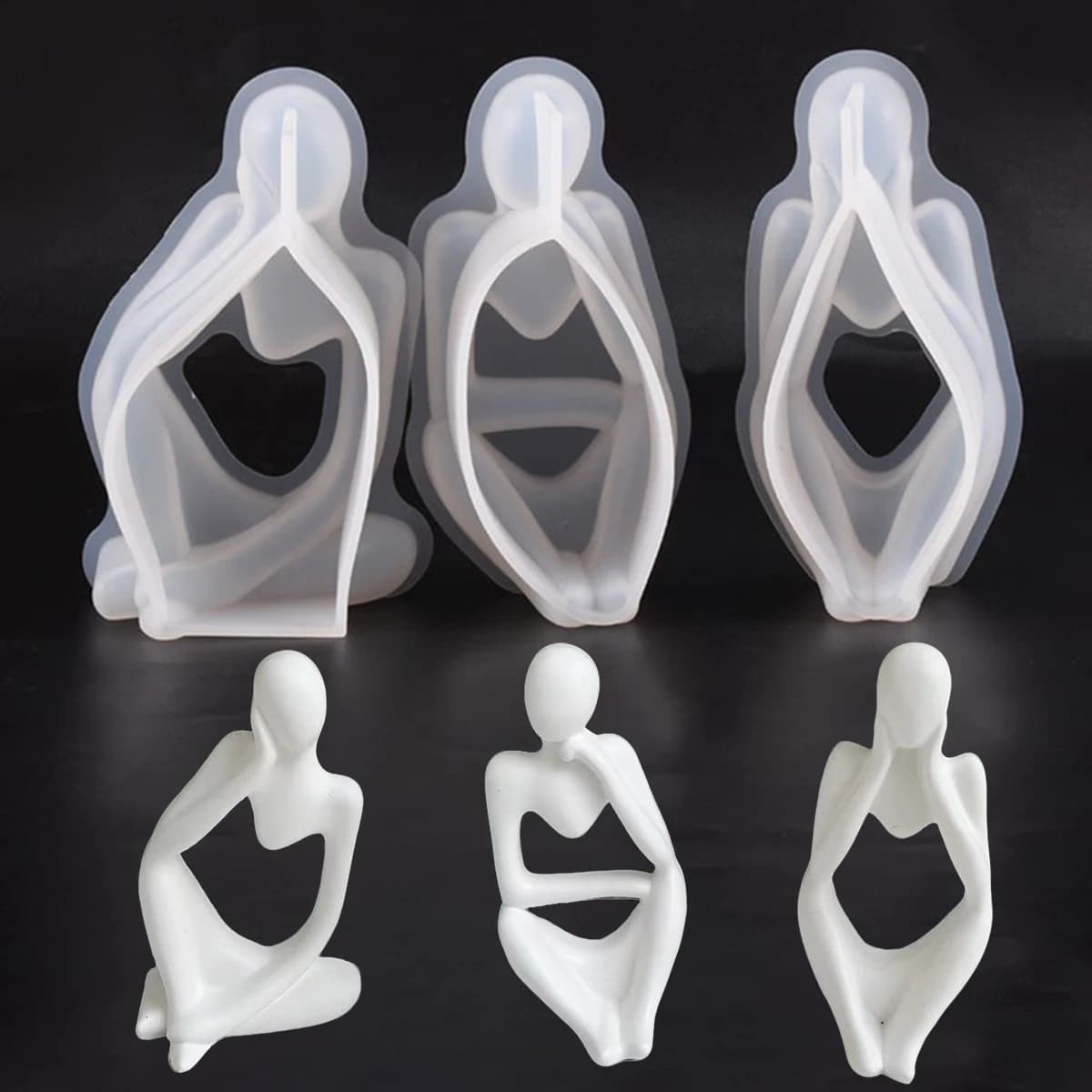 Stampo in silicone per ornamento del corpo umano fai da te fatto a mano creativo design del corpo cavo candela stampo in resina di gesso regali artigianali da tavolo d'arte 3D