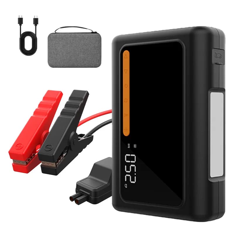 Avviatore di Emergenza Portatile GOKKCL con Pompa d'Aria, Batteria agli Ioni di Sodio, Power Bank PD60W per Auto a Benzina e Diesel, Dispositivo di Avviamento 12V