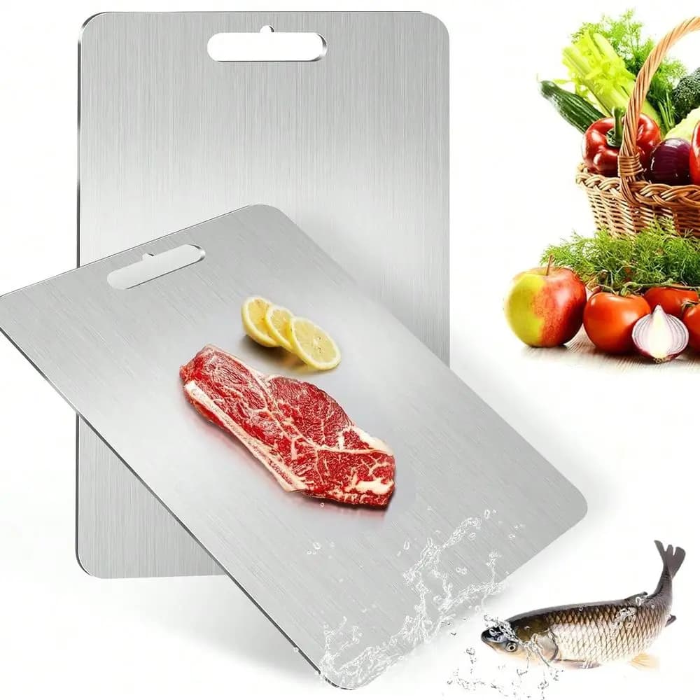Pcs Stainless Steel Cutting Boards,304 Steel NonSlip Chopping Board For Kitchen Camping, Knife,NonPorous, Easy To Clean, For Me