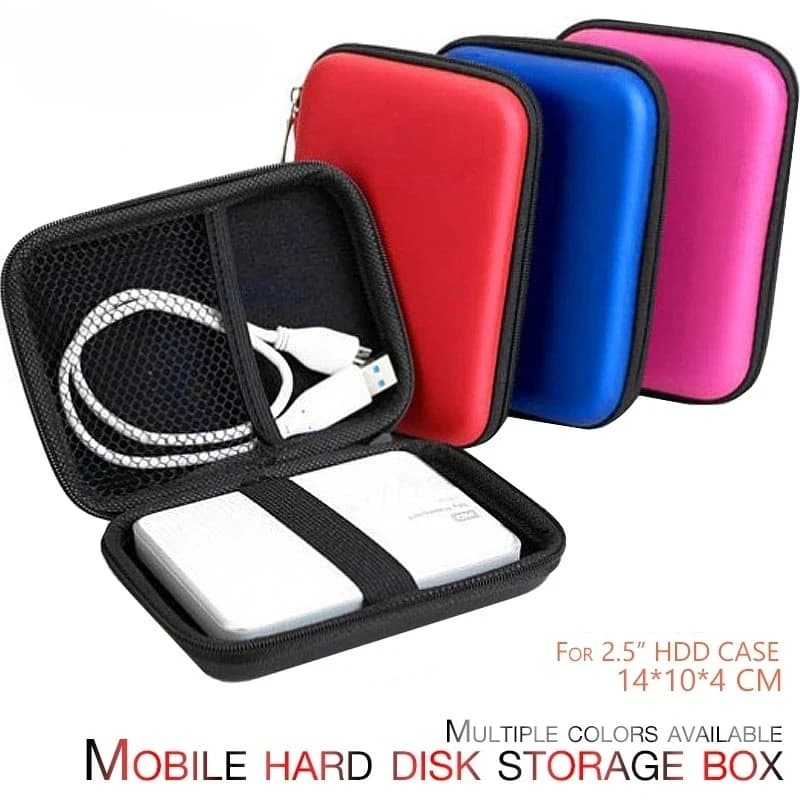 Borsa per HDD da 2,5 pollici, custodia esterna per disco rigido USB, custodia per cavo USB, custodia per PC portatile, scatola per disco rigido