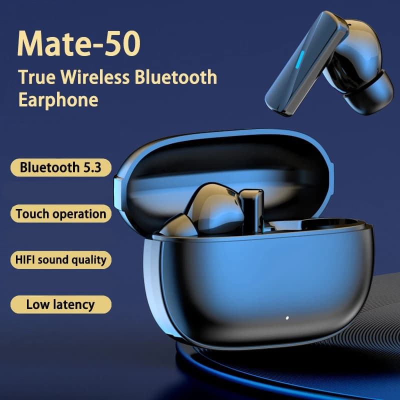 MT50 TWS auricolari Wireless Bluetooth 5.3 ENC Call Headset ANC riduzione del rumore HIFI Stereo Music Touch Control cuffie In-Ear