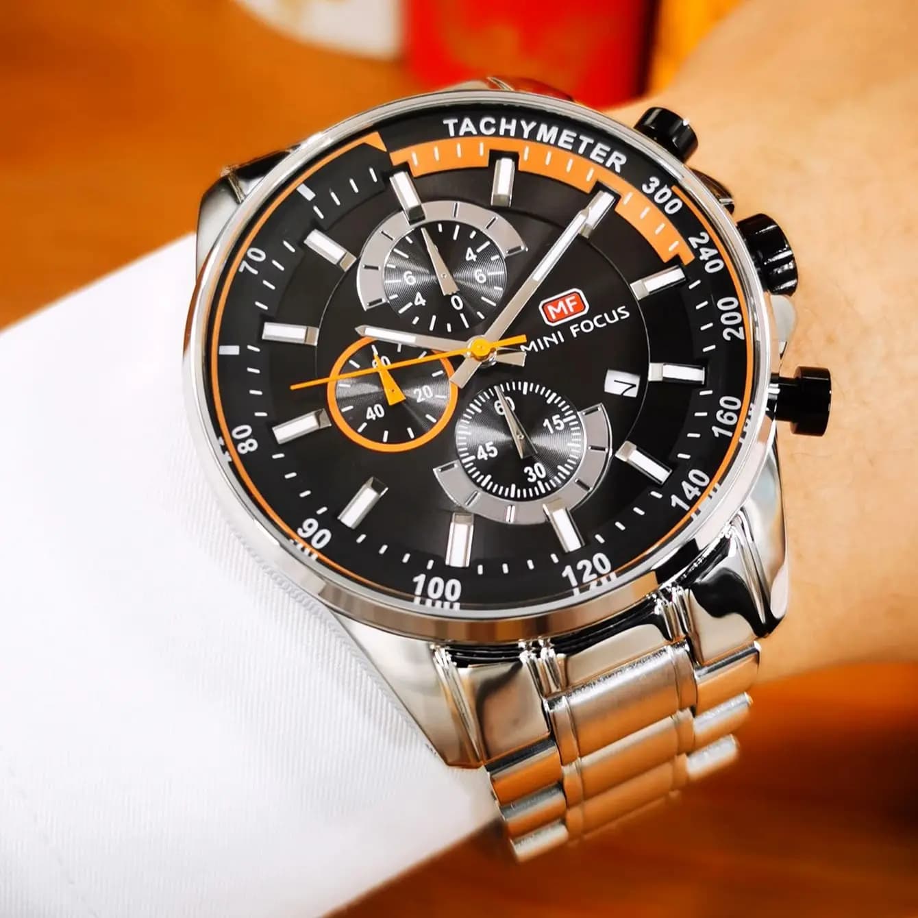 MINI FOCUS Orologio al Quarzo alla Moda per Uomo, Quadranti Multifunzione, Cinturino in Acciaio Inossidabile, Orologi da Uomo Business, Marca di Alta Gamma