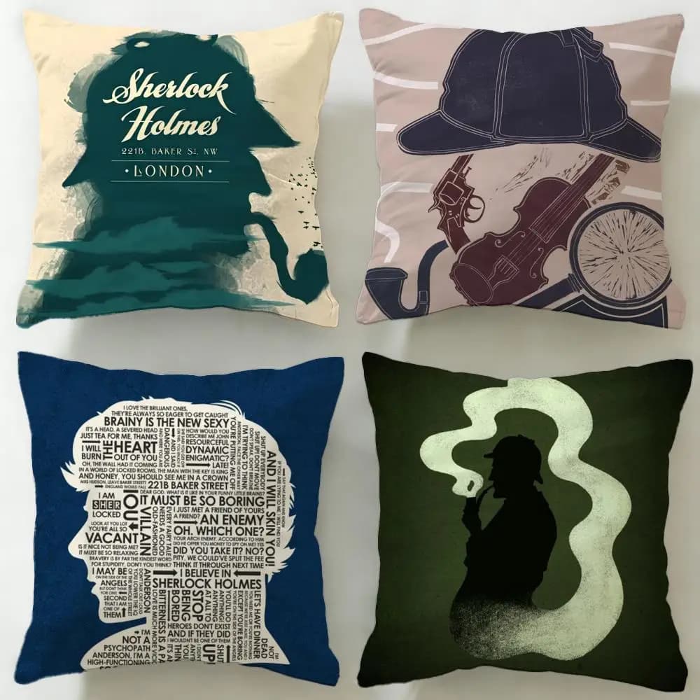 Popolare fodera per cuscino Sherlock Holmes, morbida e facile da lavare – versatile per divano, letto, viaggi e ufficio