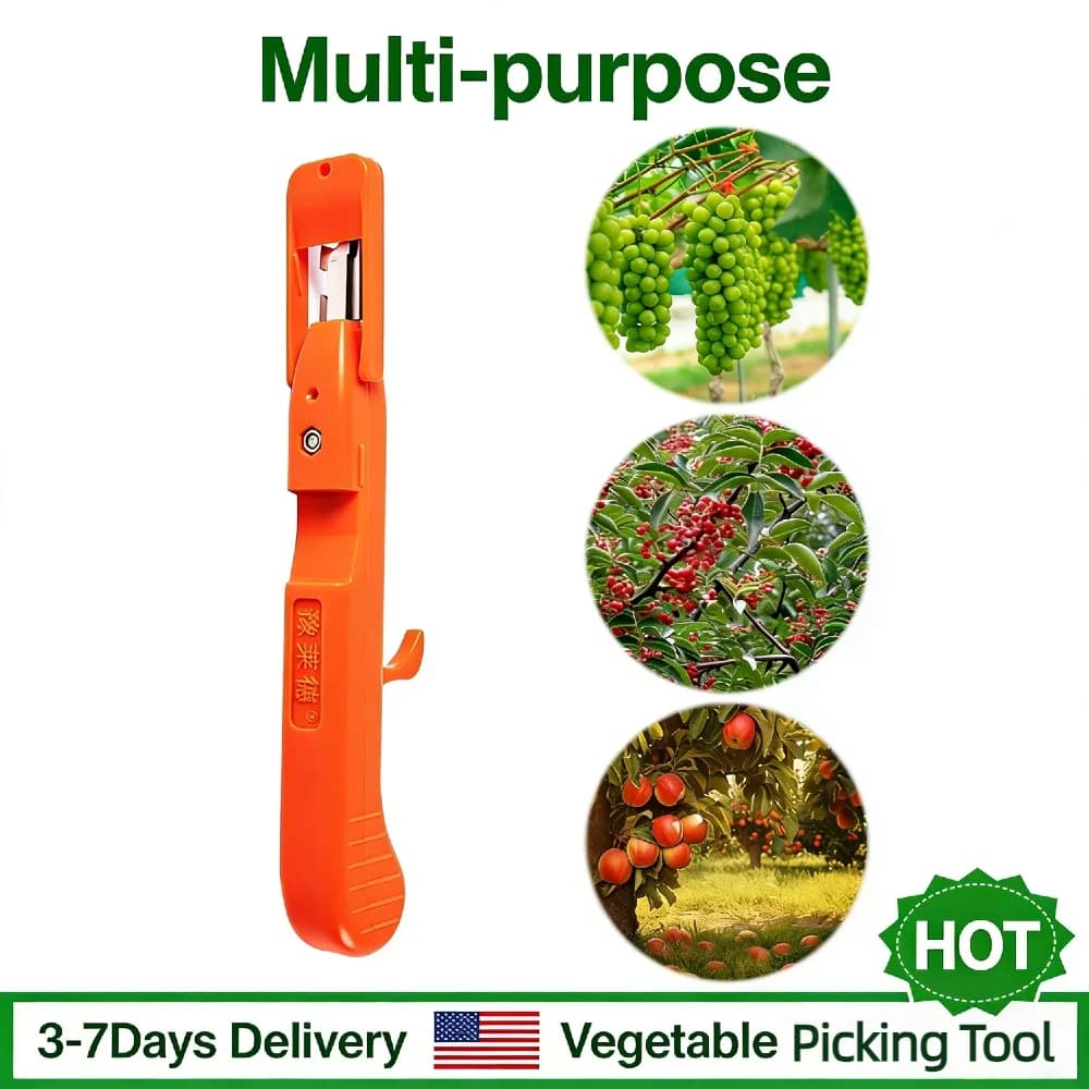 Forbici da Potatura Multifunzione per Giardino, Raccoglitore di Frutta Ergonomico, Attrezzo per Rami di Peperoni, Lame in Acciaio Inossidabile, Impugnatura a Pollice