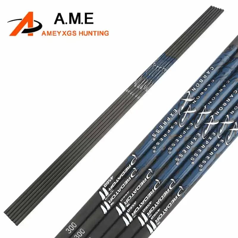 6/12 pezzi frecce in carbonio puro albero ID6.2mm 31 "colonna vertebrale 300 400 500 arco ricurvo tiro con l'arco bersaglio arco composto caccia asta di freccia