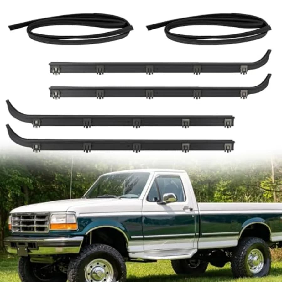 Guarnizione per Finestrino Anteriore per Ford 1987-1997 F150 F250 F350 Bronco, Kit di Guarnizioni in Gomma con Modanatura in Feltro e Canale di Scorrimento B
