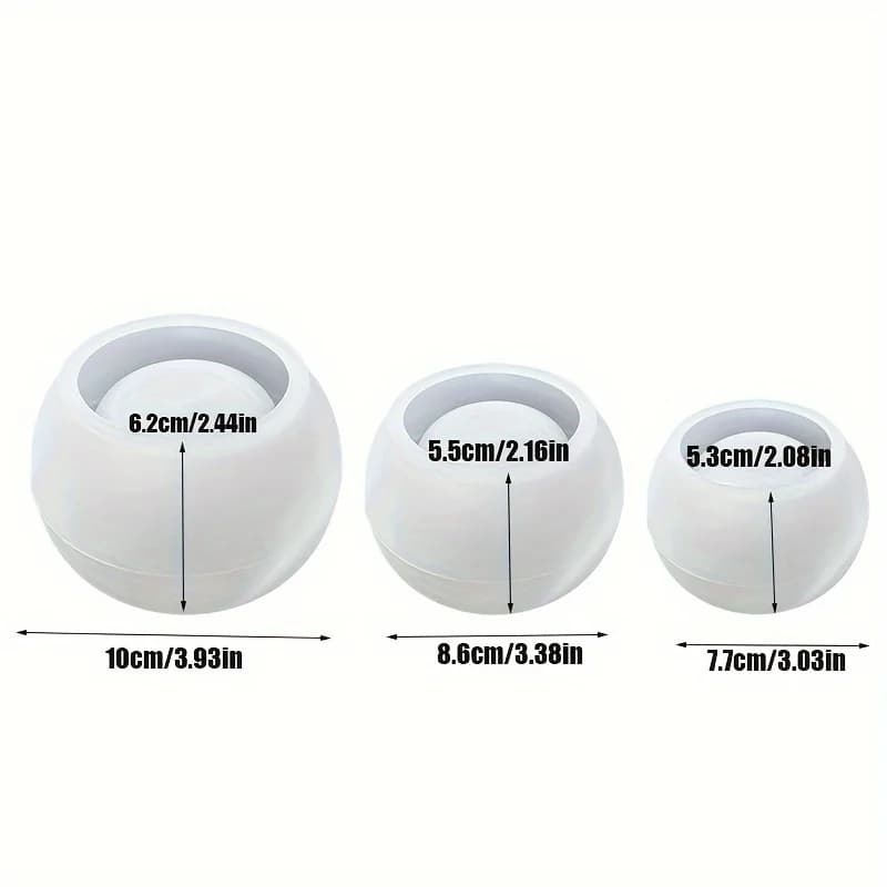 Set di 3 Stampi in Silicone per Vasi Rotondi, 3 Misure, per Vasi di Piante Succulente, Portacandele Rotondi, Forniture per Artigianato, Stucco e Calcestruzzo