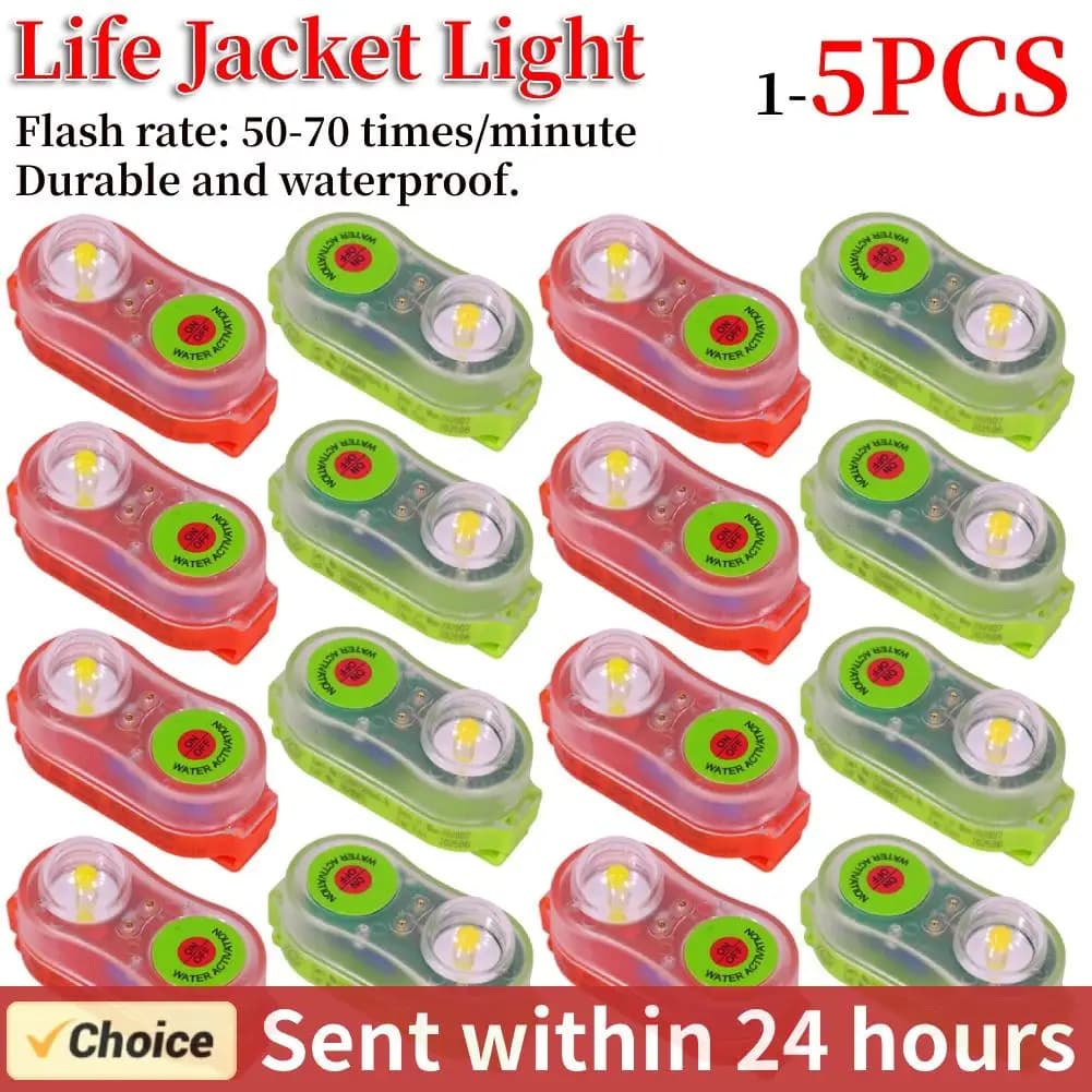 1-5 pezzi LED giubbotto di salvataggio leggero impermeabile a risparmio energetico giubbotto di salvataggio di emergenza luce di segnalazione funzionamento facile accessori di sopravvivenza