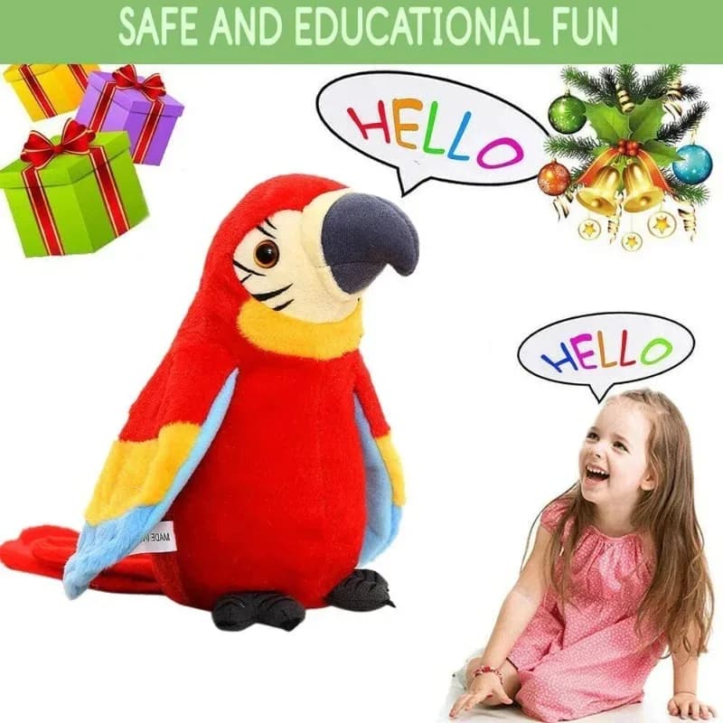 Talking Macaw Parrot ripeti quello che dici peluche peluche Record elettronico uccello animato parlante pappagallo Pet peluche
