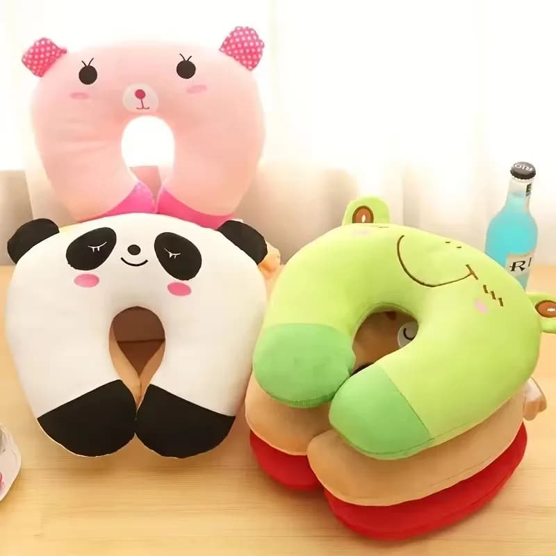 Simpatici animali del fumetto a forma di U cuscino da viaggio auto poggiatesta cuscino supporto poggiatesta cuscino panda gatto orso coniglio maiale 2023