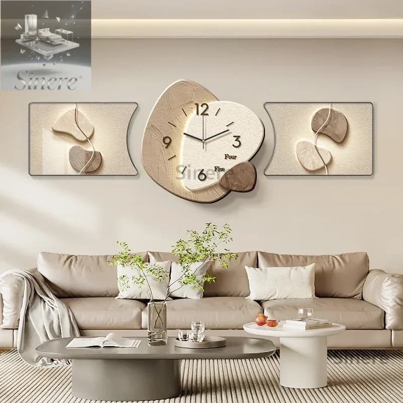 wind living room decorative painting butterfly hanging clock mural modern simple sofa background wall hanging painting
