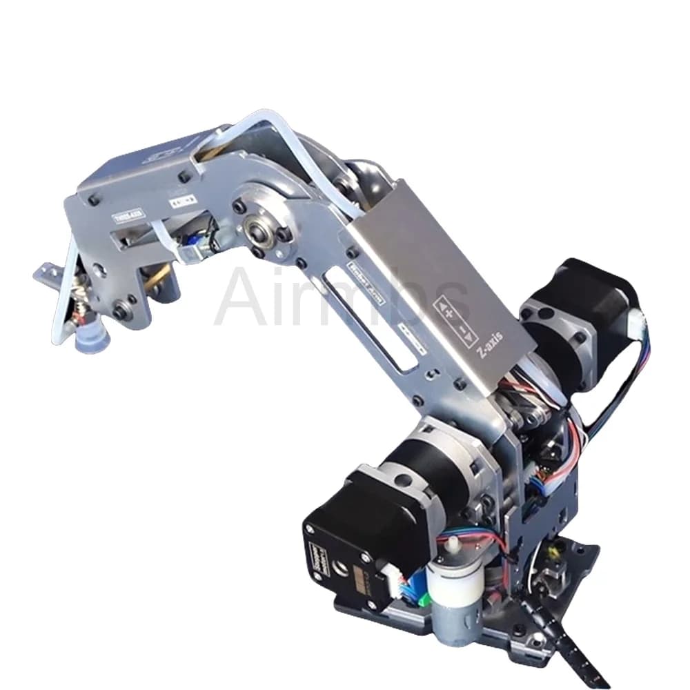 Arduino 4 DOF Metal Manipulator Mechanical robotic arm claw kit with step-by-step motors Suction handle Industrial model