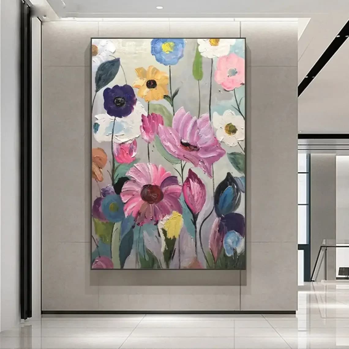 Scandinavian Classic Abstract Wall Art Large Flower Botanical Oil Painting HD Poster Print Home Bedroom Living Room Decoratio