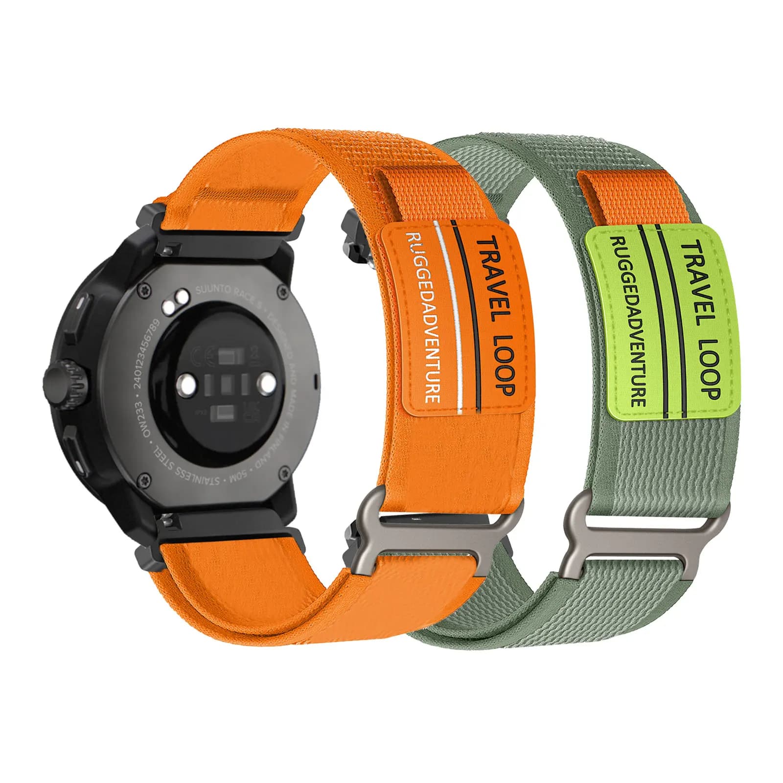 2 fascette in nylon con velcro per cinturini Suunto Race 2/Race/Race S/Run/Vertical/Vertical 2/9 Peak Pro/9 Peak/5 Peak
