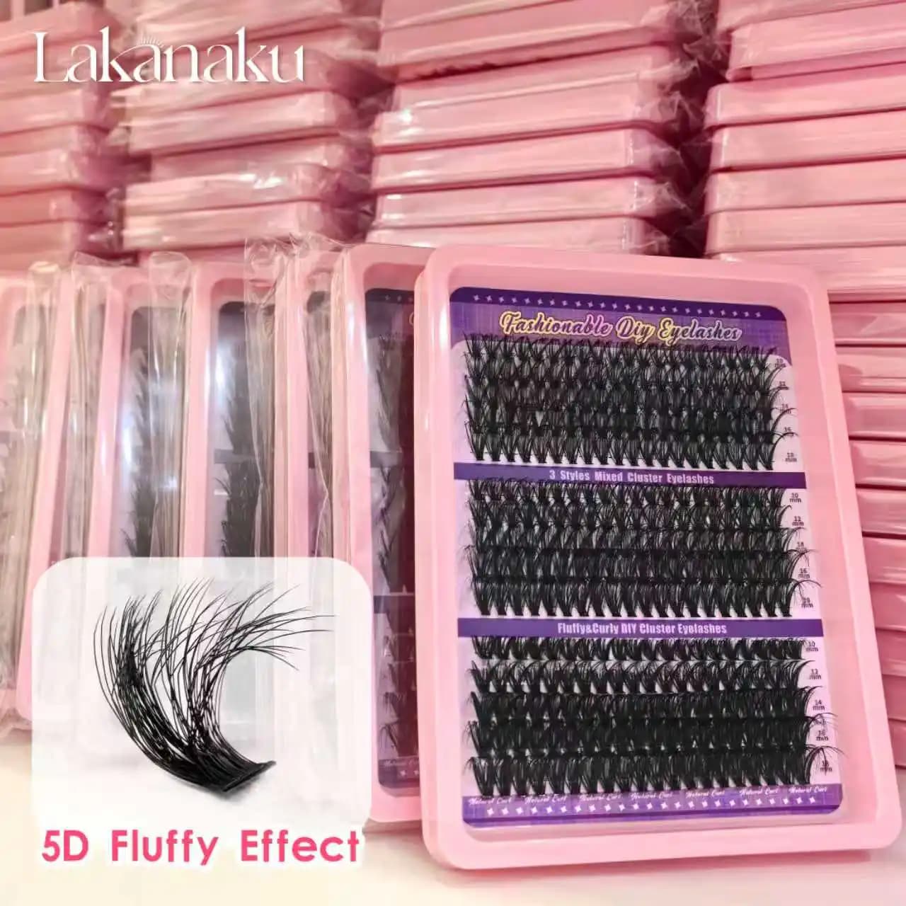 Ciglia 3D a ciuffetti effetto piuma, ciglia a ventaglio stile manga, ciglia fai da te, extension ciglia individuali pre-assemblate