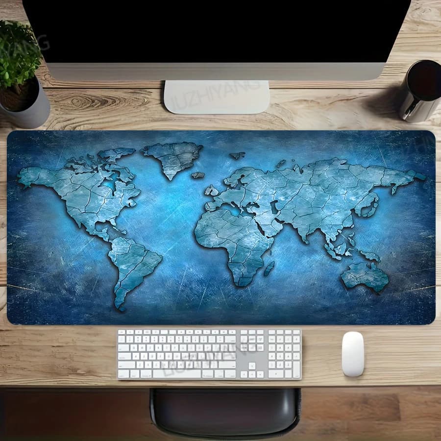 XXL Mappa del mondo colorata Tappetino da scrivania Ufficio da gioco di grandi dimensioni 900X400MM PC portatile Tappetino per mouse Tastiera in gomma morbida Tappetini per mouse Tappetini da tavolo lunghi