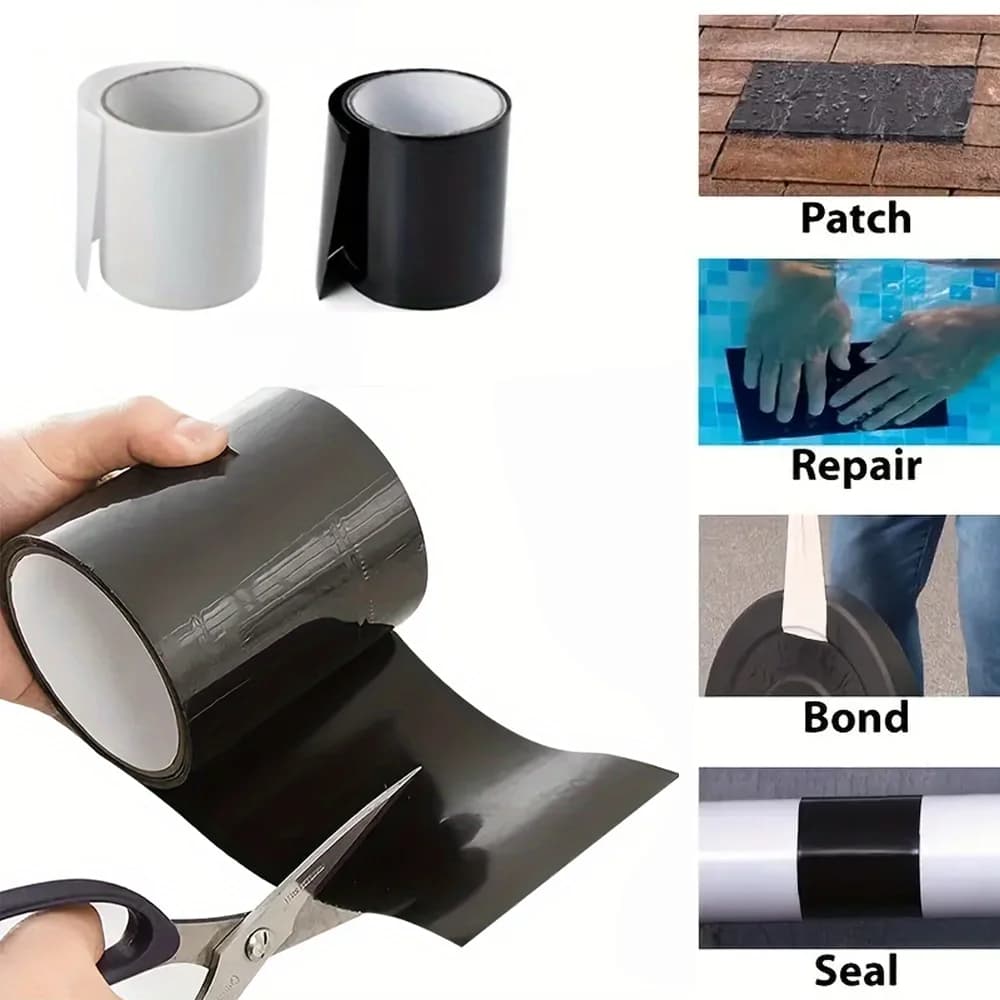 Black / Transparent Strong Waterproof Tape, High Strength Toughness, Suitable For Swimming Ring, Tent, Water Pipe ,Basin Repair