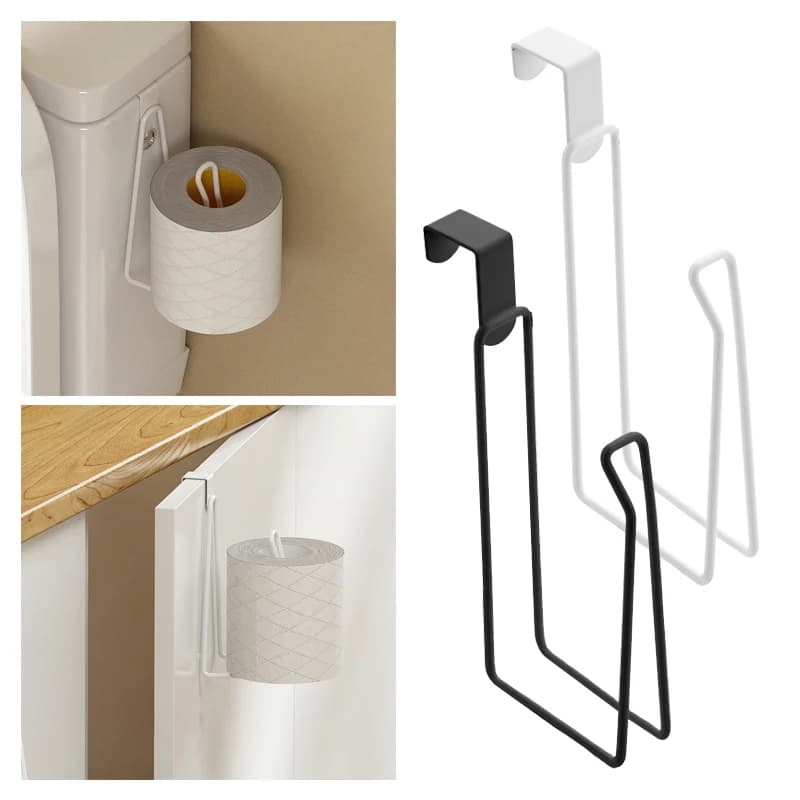 Nuovo porta carta igienica - Appendiabiti per rotolo di carta igienica da bagno con montaggio a parete facile da installare con finitura verniciata, design salvaspazio senza trapano