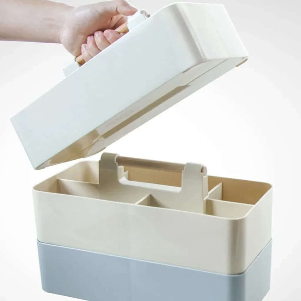 Organizer da scrivania, scatola portaoggetti da scrivania, scatola di finitura per cancelleria per cosmetici, scomparto staccabile multifunzionale