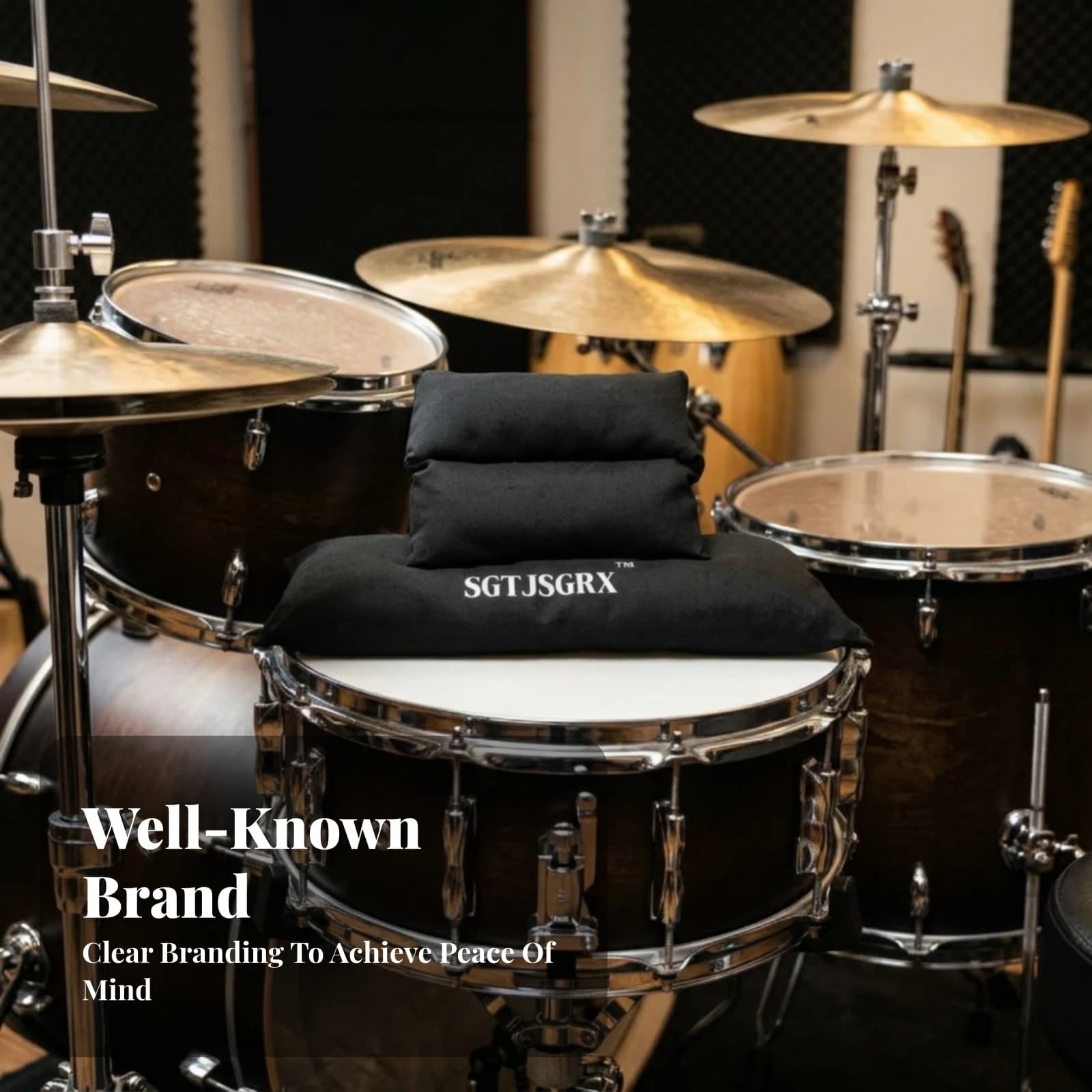 Bass Drum Pillow Music Accessory Printed Lettering Bass Drum Dampener Padded Quiet
