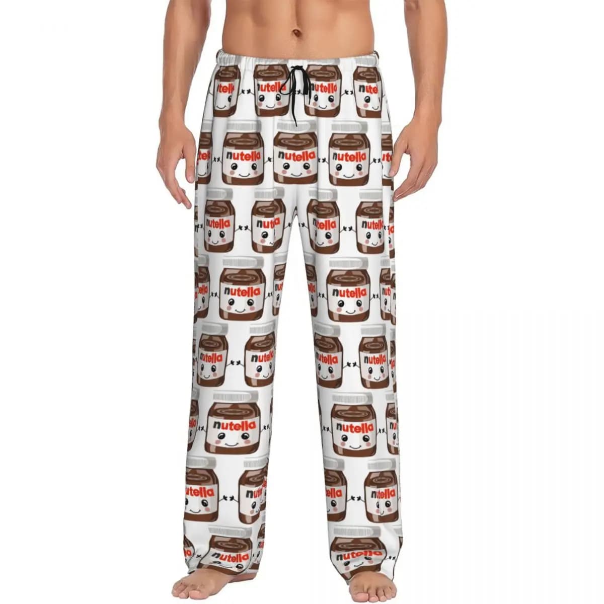 Pantaloni da pigiama personalizzati Nutella Cutie da uomo, indumenti da notte, pantaloni da salotto con tasche