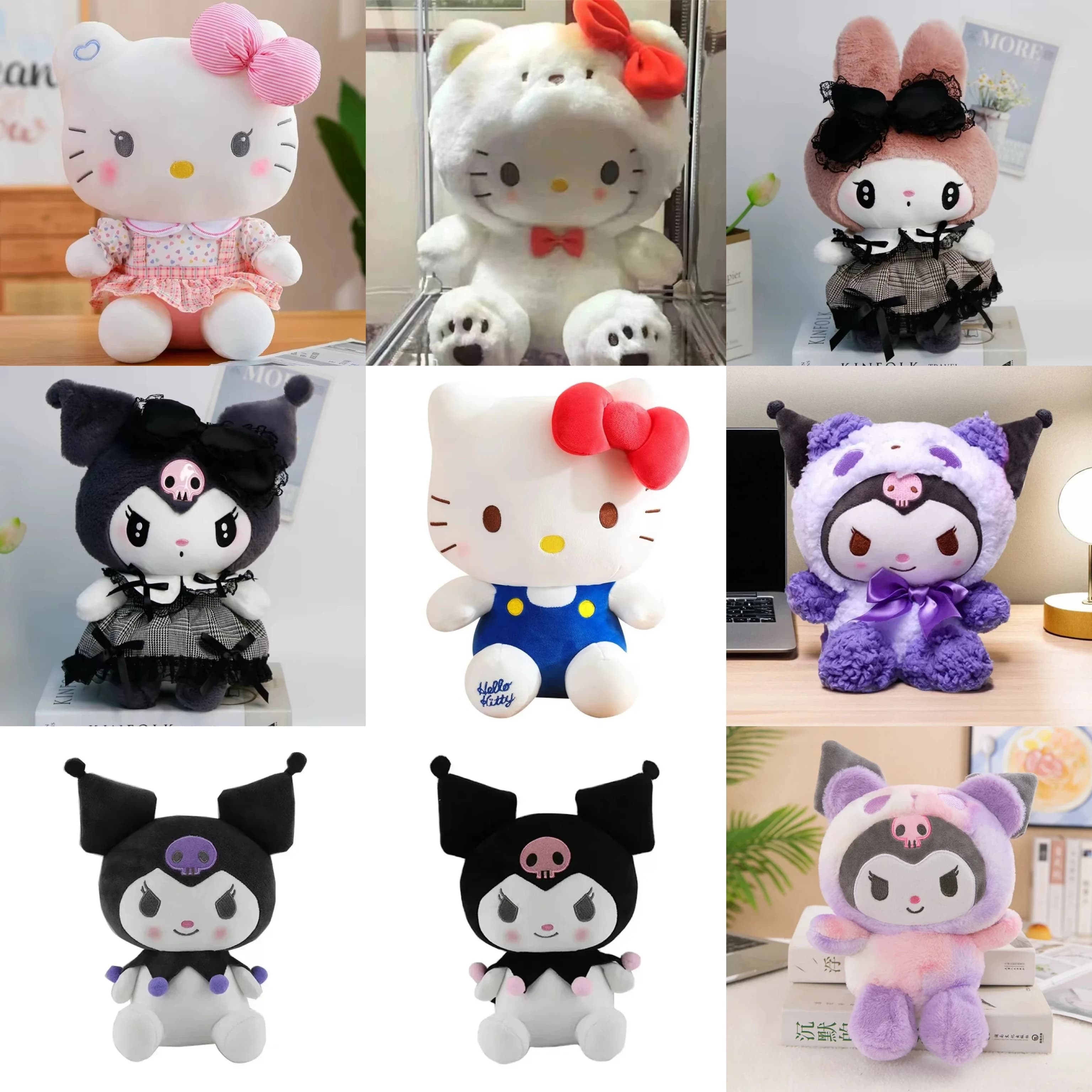 25 CM Kawaii Sanrio Plush Hello Kitty Cinnamonroll Kuromi Pochacco Farcito Plush Doll Toys Children's Gifts Birthday