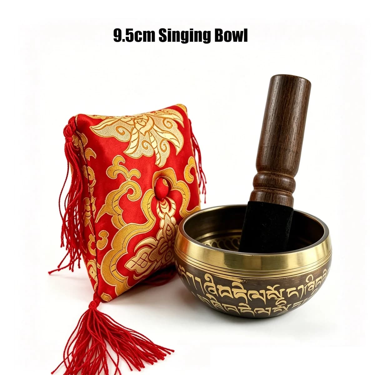 Miwayer Tibetan Singing Bowl Set, Pure Bell Metal Copper-Tin Alloy Hand Polished Craft for Sound Therapy