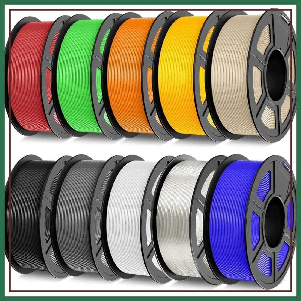 Confezione di Filamenti PLA per Stampante 3D, 10KG, 1.75mm, 10 Colori, Avvolgimento Ordinato, 1kg/Bobina