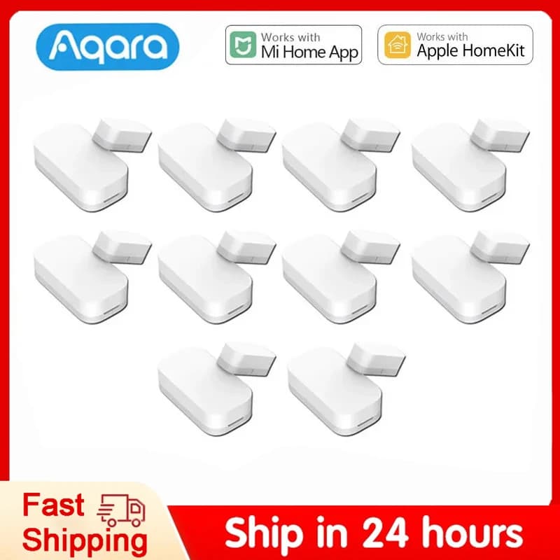 Sensore per porte e finestre originale Aqara MCCGQ11LM Sensore per porte con connessione wireless Zigbee Funziona con l'APP Xiaomi Home per Smart Homekit