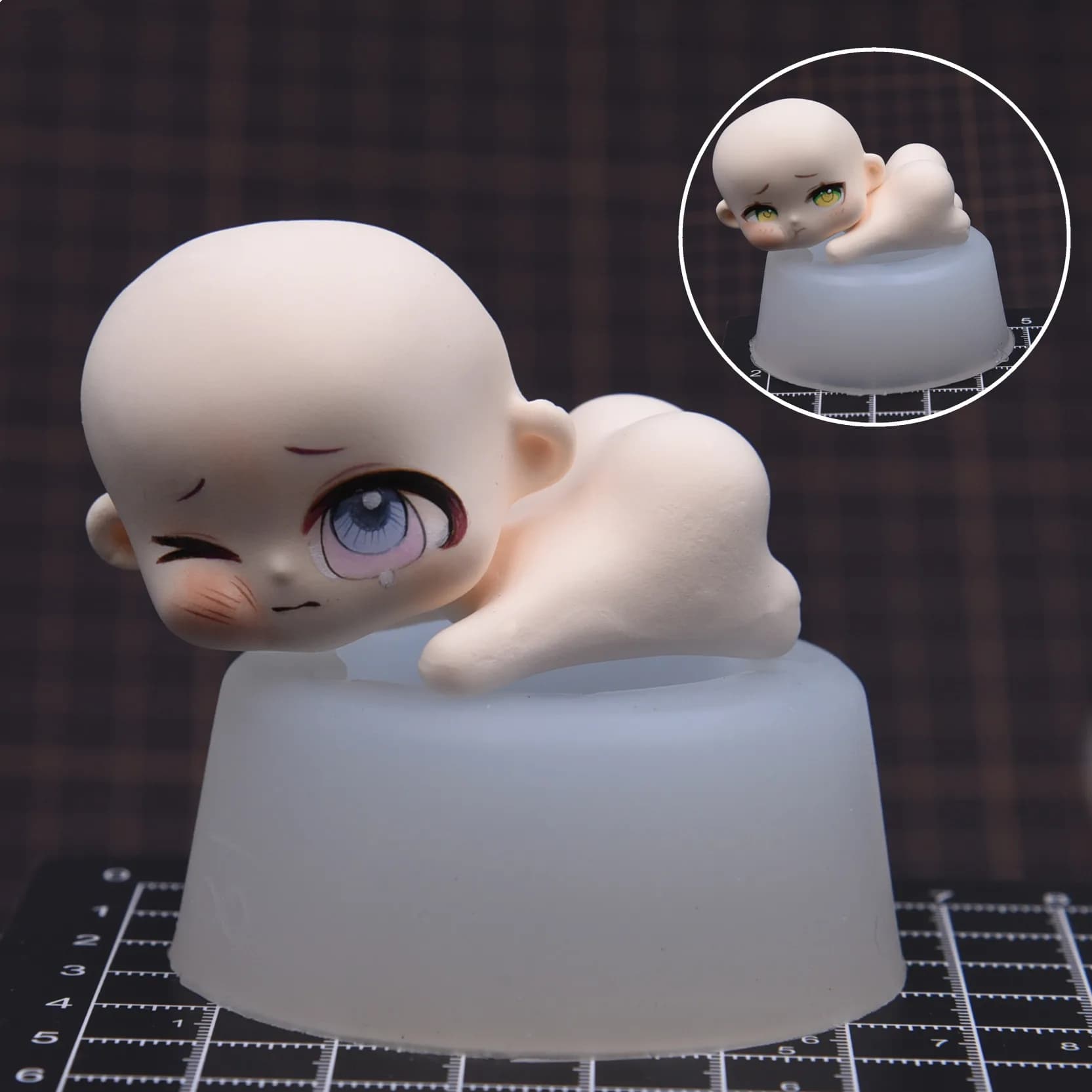 Nuovo design carino mini stampo in silicone per corpo e viso in argilla ceramica polimerica