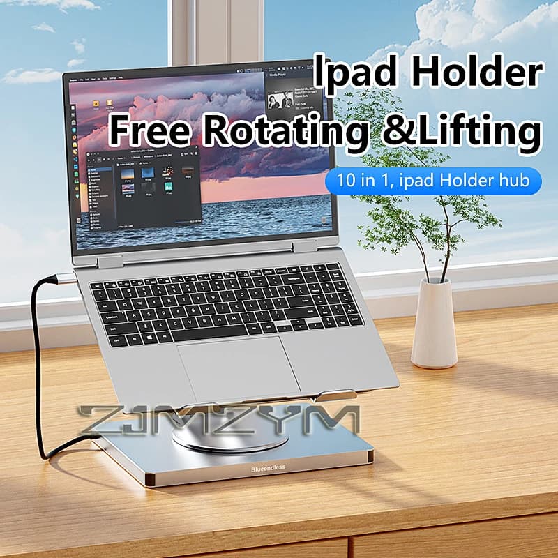 Docking station per supporto tablet USB C HUB 10 in 1 4K60Hz HDMI 1000Mbps Ethernet USB3.0 Trasferimento dati 5Gbps PD100W per tablet telefono