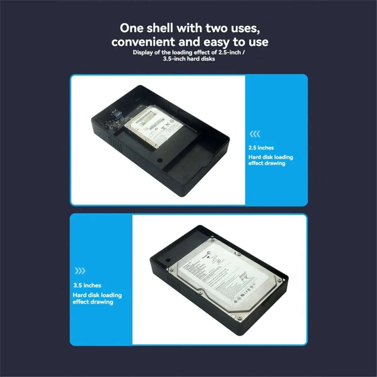 A46U 3.5 Inch HDD Case USB 3.0 to SATA External Hard Drive Enclosure High Speed Adapter for 2.5/3.5in SSD Disk HDD US PLUG