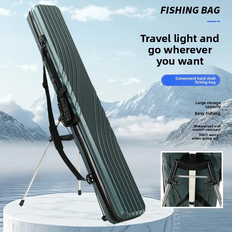 Hard Shell Rod Bag Large Capacity Waterproof Lightweight Fishing Tackle Case Handheld Portable Fishing Rod Case Fishing Box