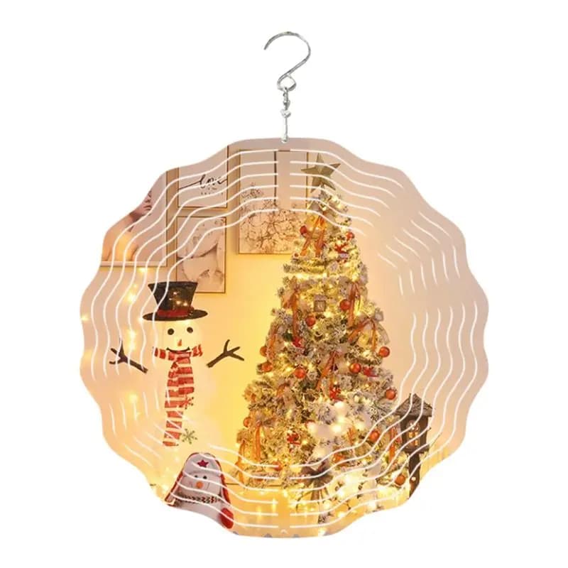 HITL Christmas Wind Power White Coated Aluminum Plate Double-Sided Printing Heat Transfer Wind Chime Turntable