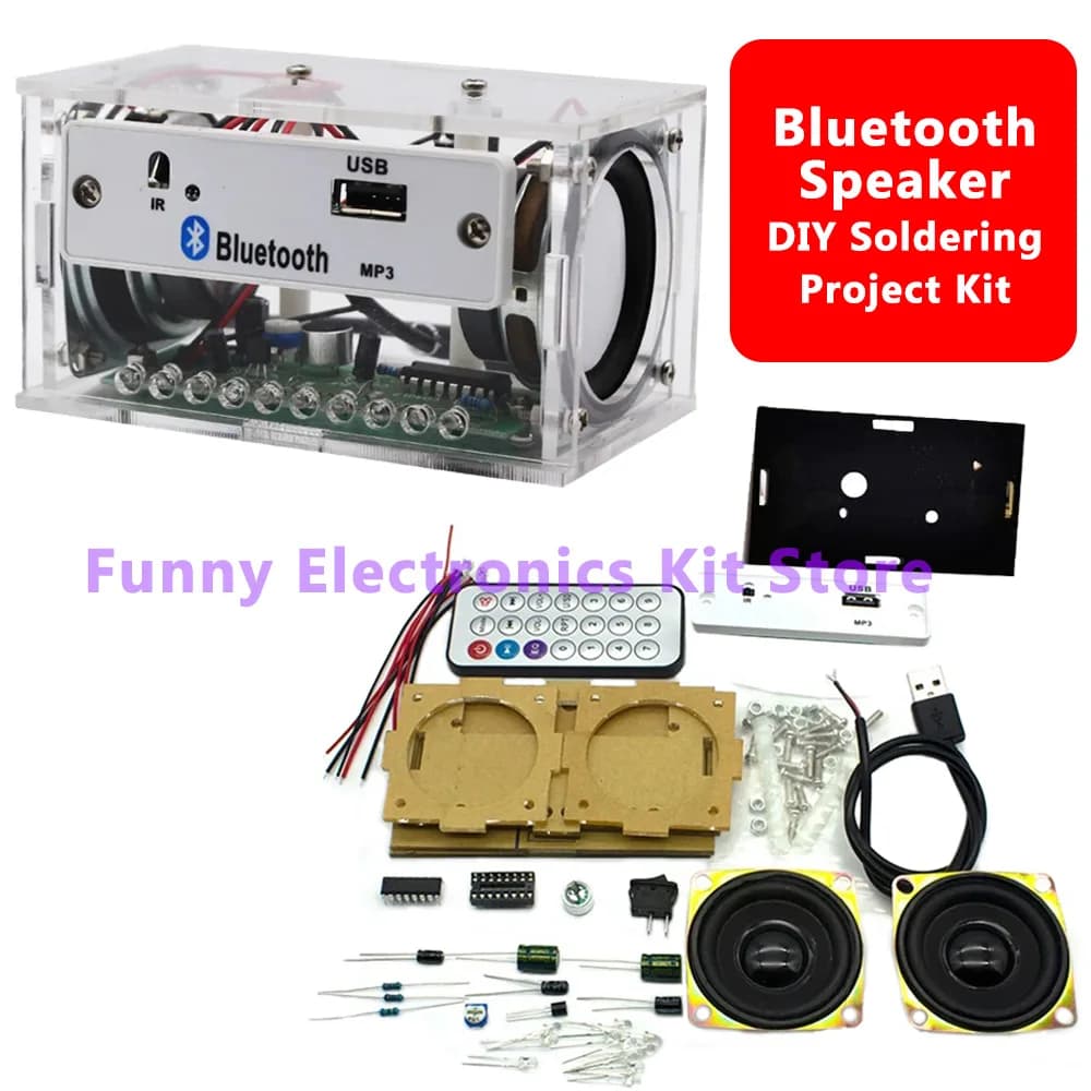 Kit Altoparlante Bluetooth Fai-da-Te Bianco, Progetto di Saldatura Elettronica Stereo per Insegnamento e Pratica