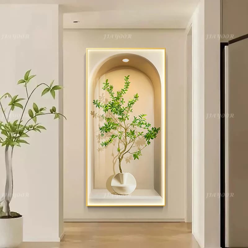 Ingresso Decorazione LED Pittura Decorazione della casa Porta d'ingresso Soggiorno Camera da letto Corridoio Sfondo Pittura murale Luce