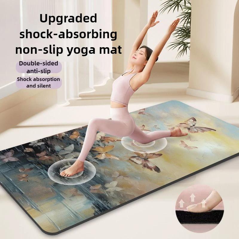 Tappetino yoga pittura a olio design spesso largo antiscivolo silenzioso antiurto ecologico per le donne palestra di casa fitness tappetini yoga