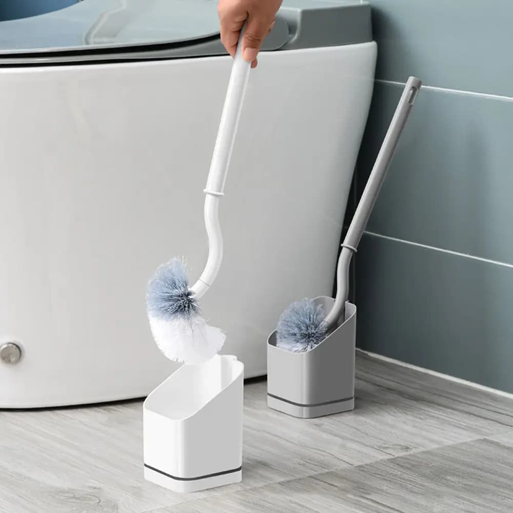 With Base Plastic Long Handle Punch-Free Toilet Brush Bathroom Cleaning Tools Cleaning Holder
