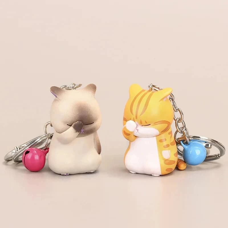 Portachiavi Creativo a Forma di Gatto per Donna, Accessorio per Borsa e Portafoglio, Regalo, Portachiavi a Forma di Gattino Cartone Animato, Animale Curativo