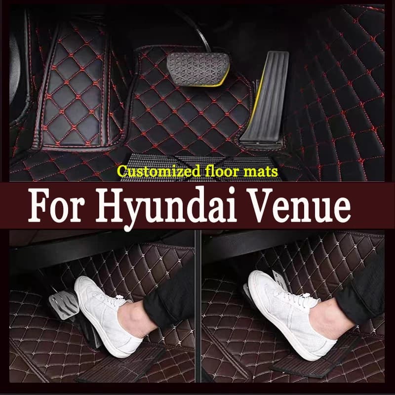 Tappetini auto Per Hyundai Venue QX 2020 2021 2022 2023 Tappetino di Lusso Tappetino Protettivo Tappeti In Pelle Anti Sporco Tappeti Accessori