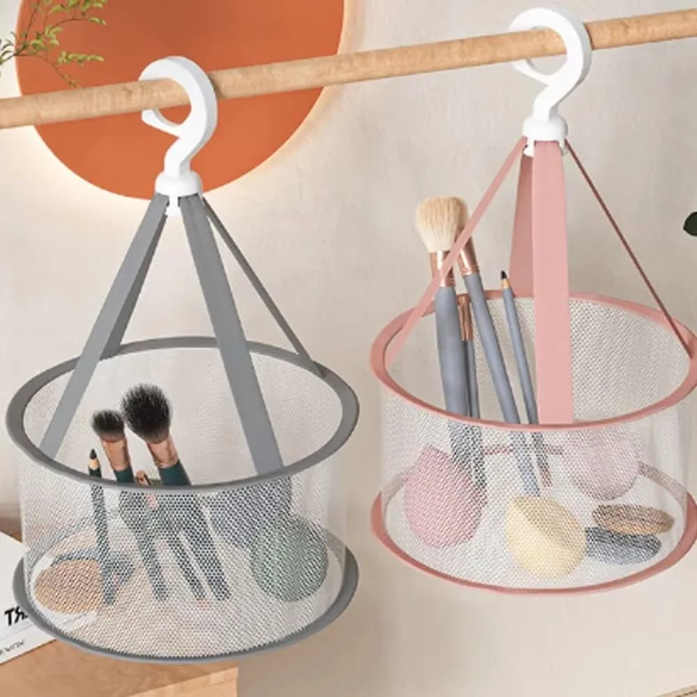 Makeup Brush Storage Powder Puff Drying Bag Mesh Pocket Anti Deformation Drying Clothes Mesh Basket Household Use Air Drying
