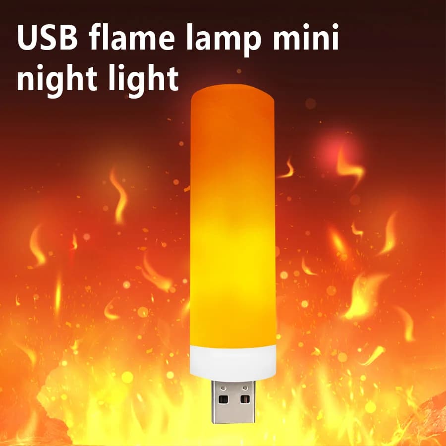 Candle lights with dynamic flashlight effect USB LED for Power Bank Camping Light with lighter effect